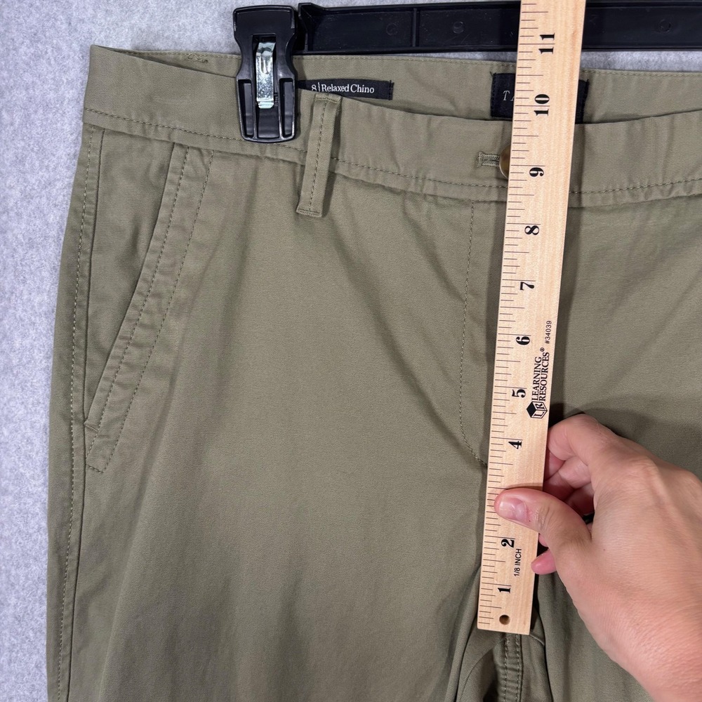Talbots Pants 8 Khaki Green Relaxed Chino Stretch Trousers Cotton Loose Academia - Picture 5 of 11